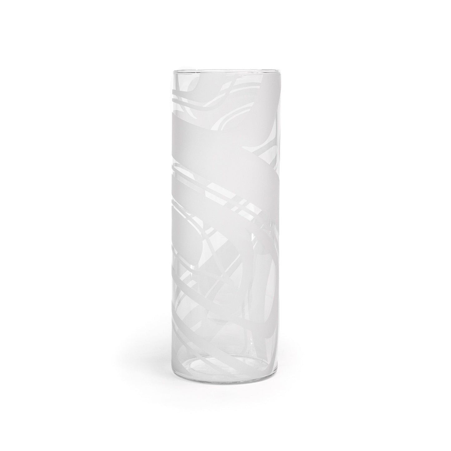 Etched Glass Vase | Abstract Formline (Tall) by Alano Edzerza