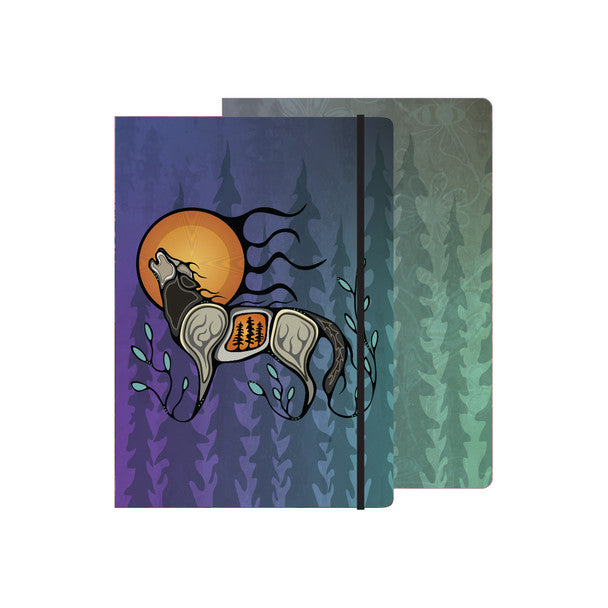 Hardcover Journal | Wolf (Ma'iingan) by Storm Angeconeb - Lac Seul First Nation, Ojibwe