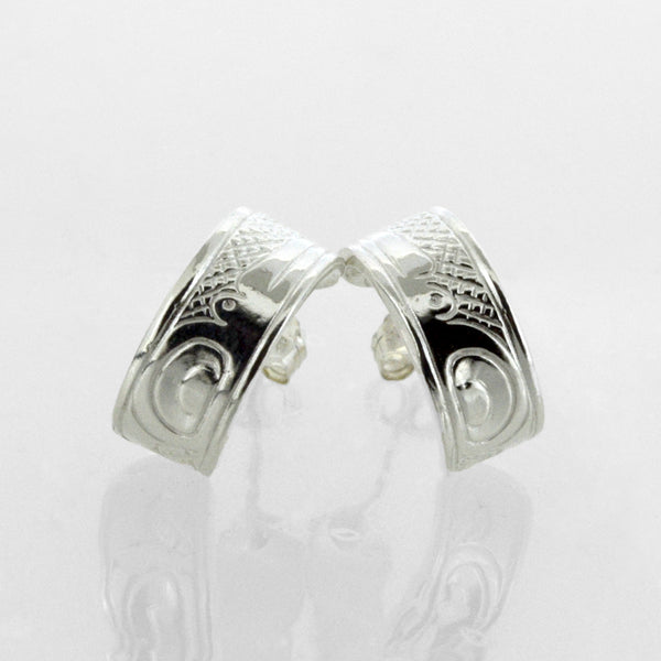 Sterling Silver Hoop Stud Earrings | Various Designs by Justin Rivard