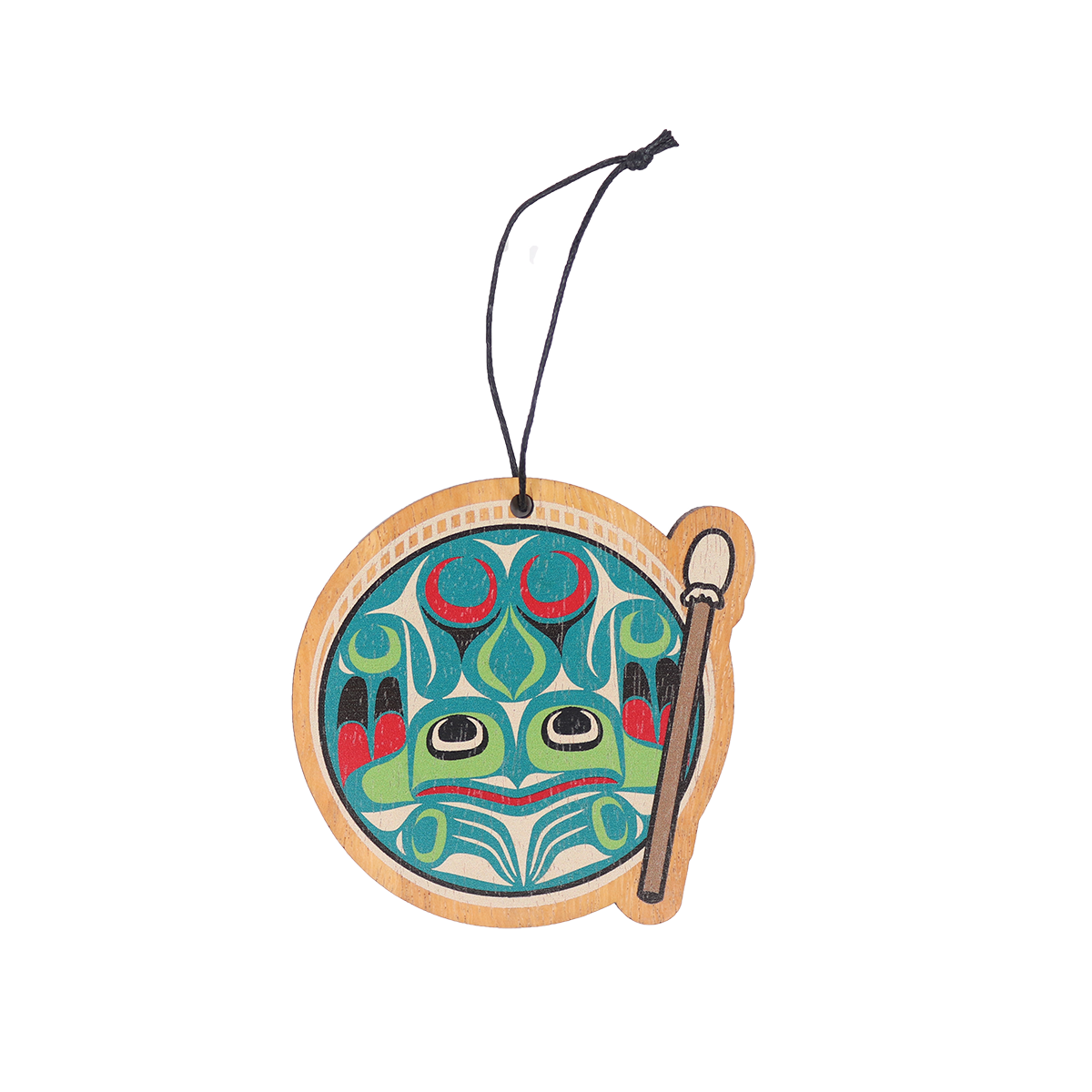 Wooden Ornament | Frog Drum by Ryan Cranmer