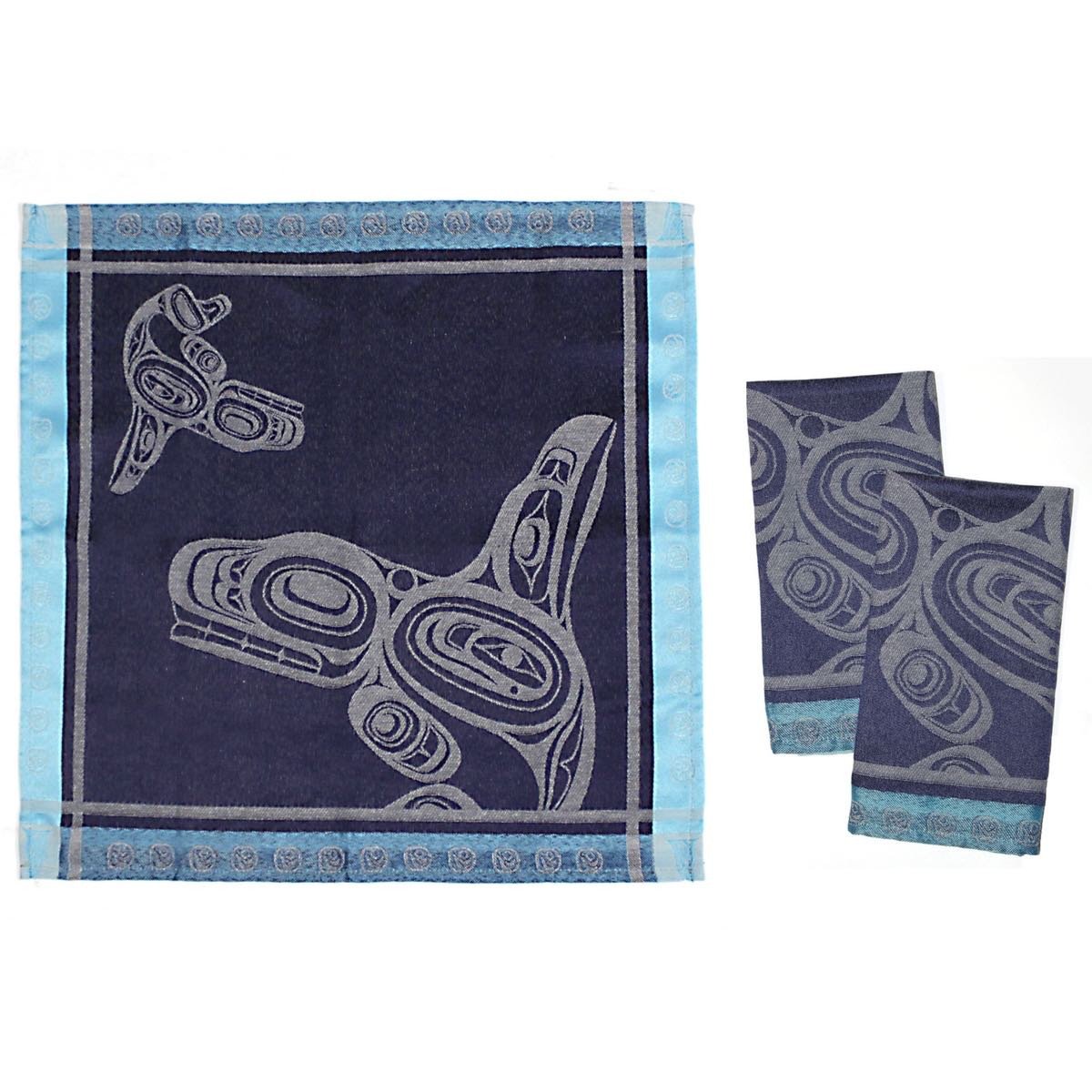 Cloth Napkins Orca by Ernest Swanson Northwest Coast Gifts