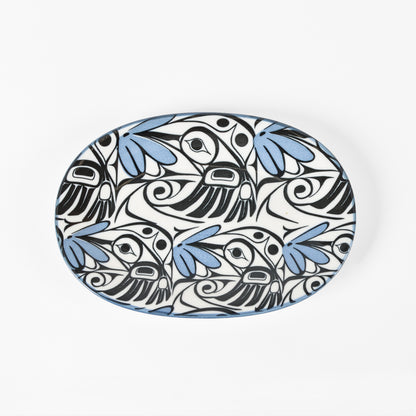 Fine Porcelain Oval Platter | Hummingbird by Bill Helin