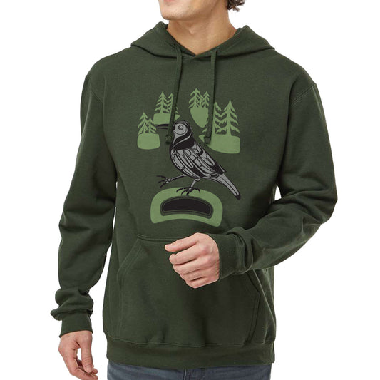 Cotton Blend Pullover Hoodie | Crow (Walk in the Park) by Paul Windsor