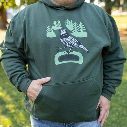 Cotton Blend Pullover Hoodie | Crow (Walk in the Park) by Paul Windsor