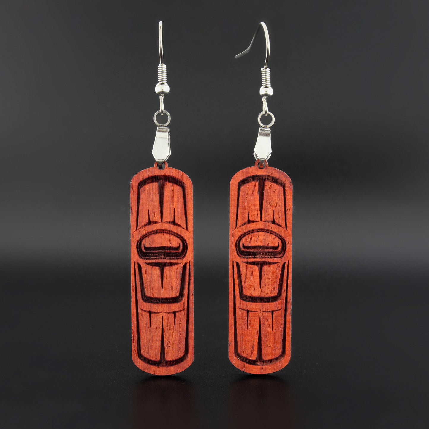 Laser-Engraved Wood Earrings | Whale Fin by Raven Wolden