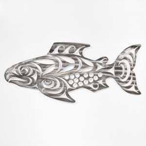 Steel Sculpture | Chinook Salmon by Joe Wilson (Sxwaset)