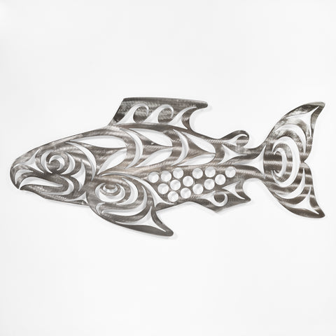 Steel Sculpture | Chinook Salmon by Joe Wilson (Sxwaset)