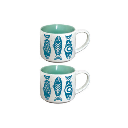 Ceramic Espresso Mugs | Salmon in the Wild by Simone Diamond - Coast Salish