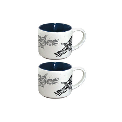 Ceramic Espresso Mugs | Soaring Eagle by Corey Bulpitt - Haida