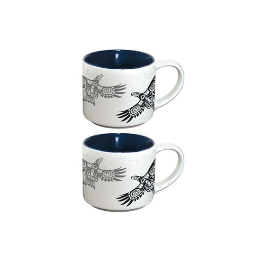 Ceramic Espresso Mugs | Soaring Eagle by Corey Bulpitt - Haida