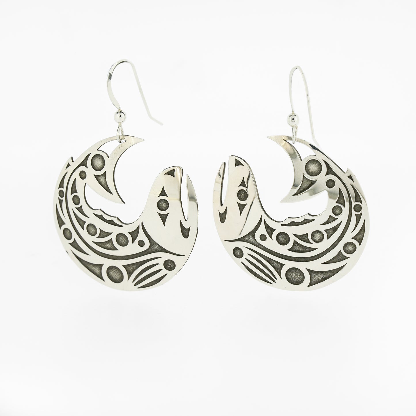 Sterling Silver Earrings | Salmon by Wes Wyse