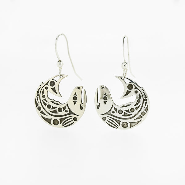 Sterling Silver Earrings | Salmon by Wes Wyse