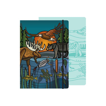 Hardcover Journal | All My Relatives (Indinawemaaganidag) by Storm Angeconeb - Lac Seul First Nation, Ojibwe