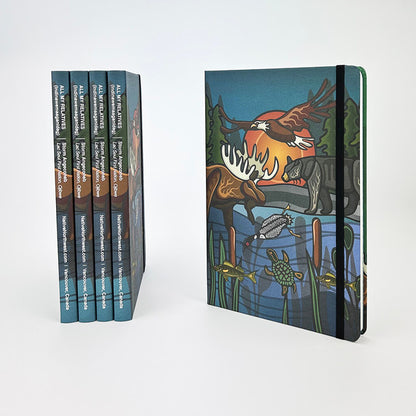 Hardcover Journal | All My Relatives (Indinawemaaganidag) by Storm Angeconeb - Lac Seul First Nation, Ojibwe