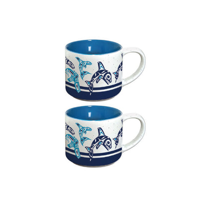 Ceramic Espresso Mugs | Orca Family by Paul Windsor - Haisla, Heiltsuk