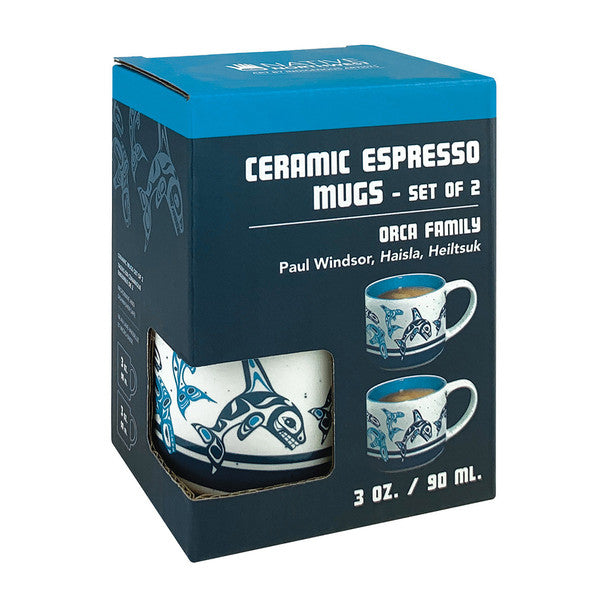 Ceramic Espresso Mugs | Orca Family by Paul Windsor - Haisla