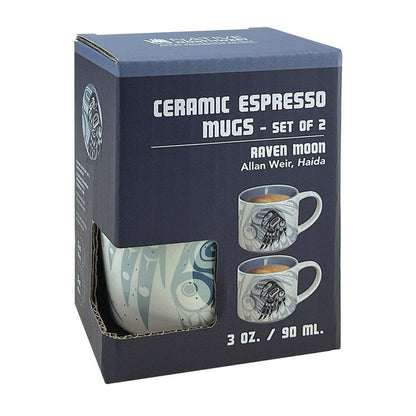 Ceramic Espresso Mugs | Raven Moon by Allan Weir - Haida