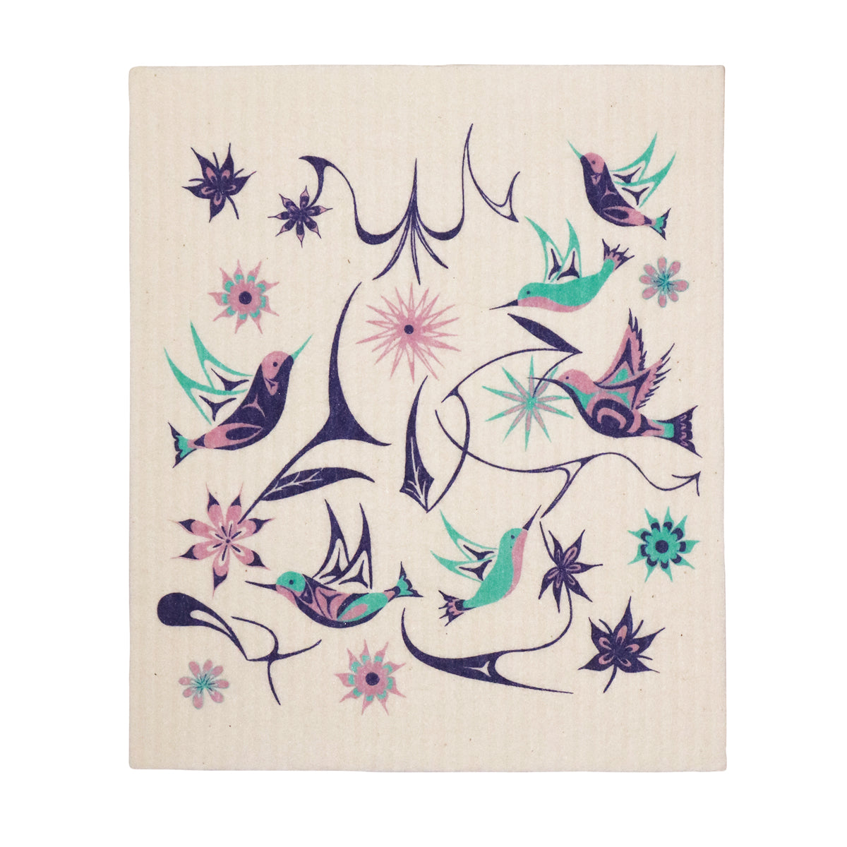 Eco Cloth | Floral Hummingbird by Nicole La Rock