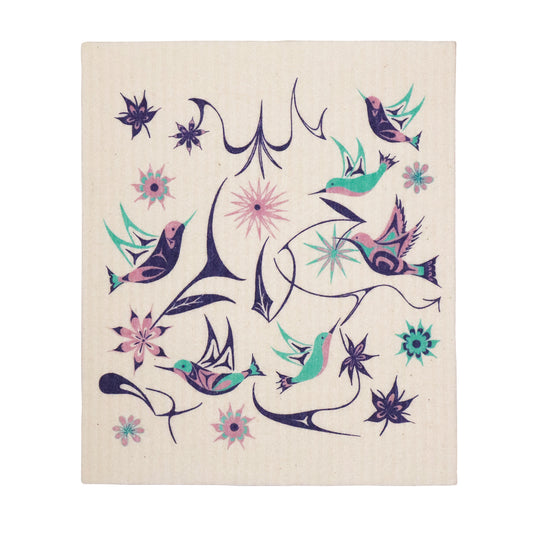 Eco Cloth | Floral Hummingbird by Nicole La Rock