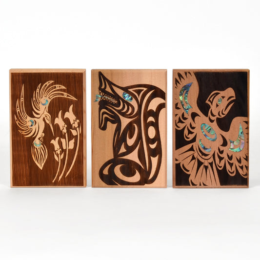 Small Cedar Panels with Abalone by Spirit Works