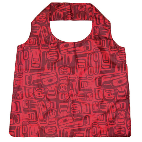 Foldable Shopping Bag | Eagle Crest (Red) by Ben Houstie