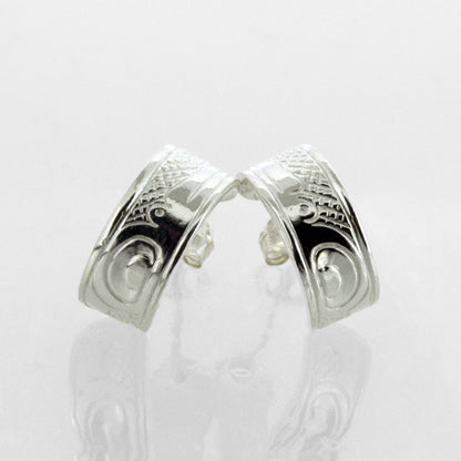 Sterling Silver Hoop Stud Earrings | Various Designs by Justin Rivard