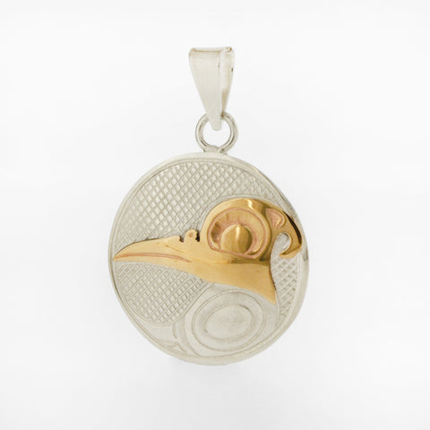 14K Gold and Sterling Silver Pendant | Hummingbird by Justin Rivard