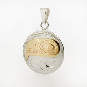 14K Gold and Sterling Silver Pendant | Killerwhale by Justin Rivard