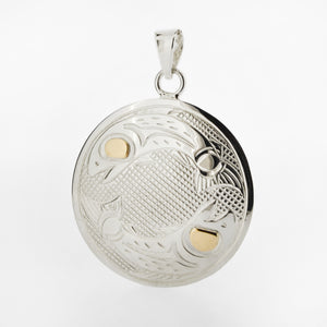 14K Gold and Sterling Silver Pendant | Salmon by Justin Rivard