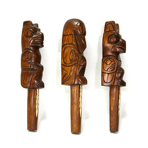 Cedar Talking Stick by Jim Yelton, Coast Salish