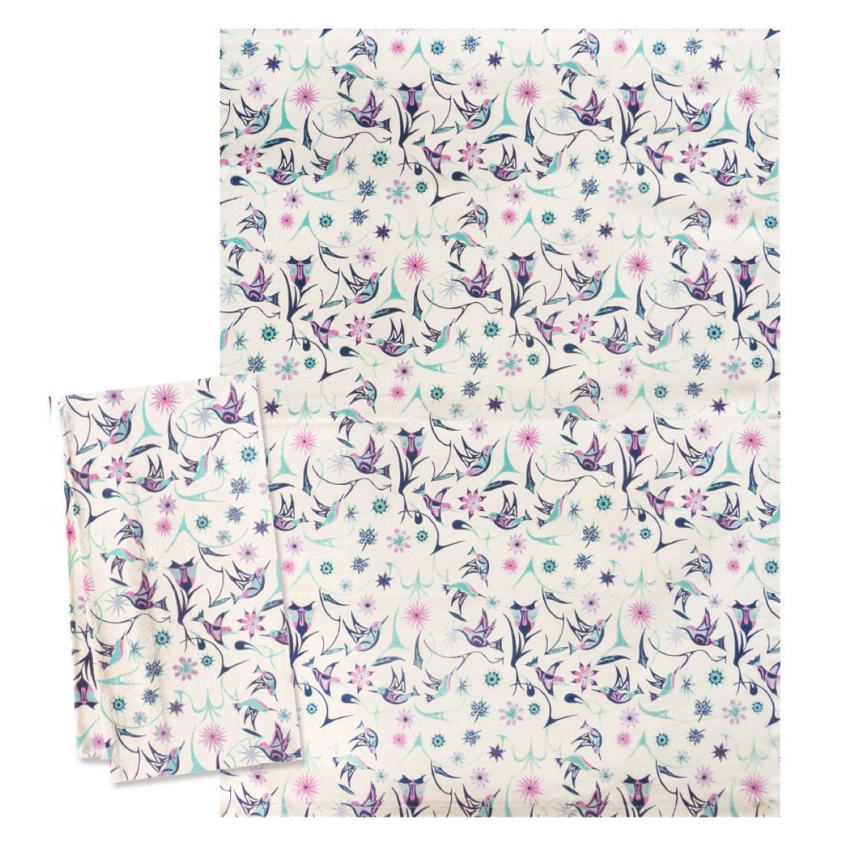 Printed Cotton Tea Towel | Hummingbirds by Nicole La Rock