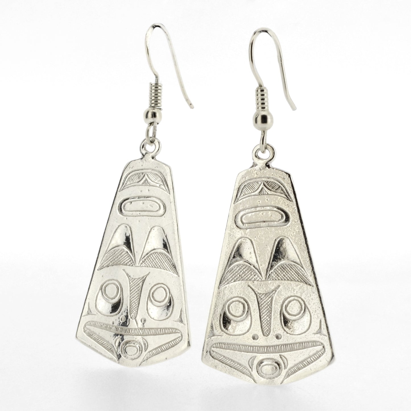 Double-sided Sterling Silver Earrings | Raven and Frog by Kelvin Thompson