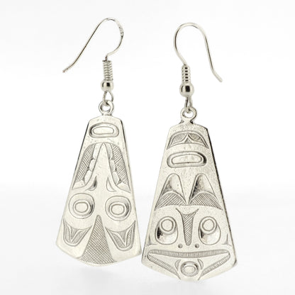 Double-sided Sterling Silver Earrings | Raven and Frog by Kelvin Thompson