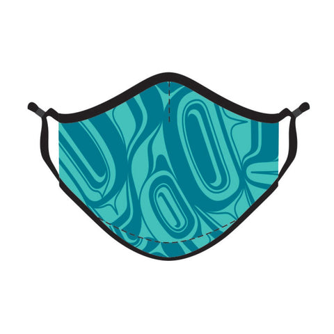 Cotton Face Mask | Eagle (Teal) by Roger Smith