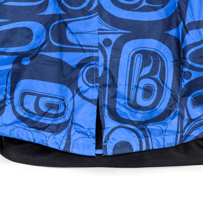 Hooded Rain Coat | Raven Transforming (Blue) by Kelly Robinson