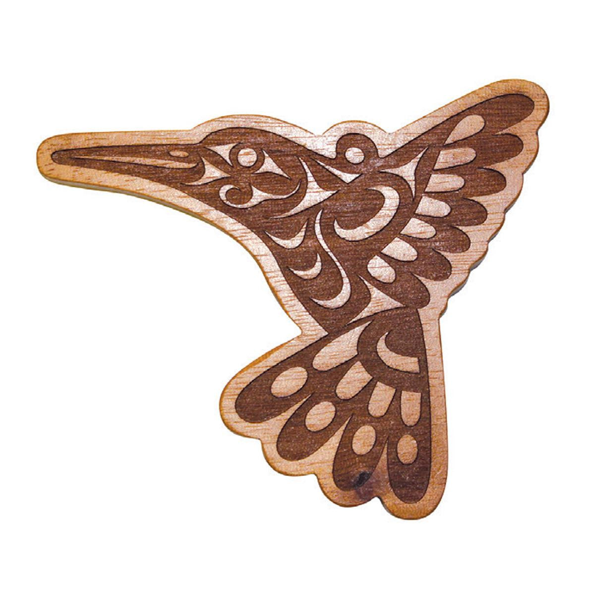 Reclaimed Mahogany Magnet | Hummingbird by Joe Wilson-Sxwaset