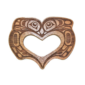 Reclaimed Mahogany Magnet | Love Birds by T.J. Sgwaayaans Young