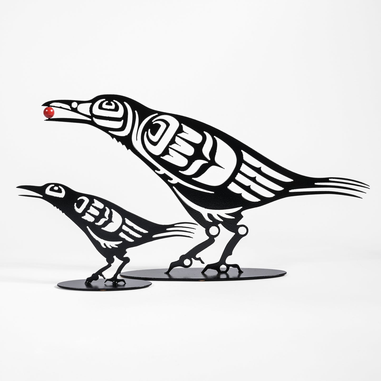 Steel Sculpture | Crow with Berry by Noel Brown