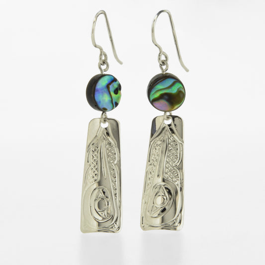 Sterling Silver Earrings with Abalone | Hummingbird by Carrie Matilpi