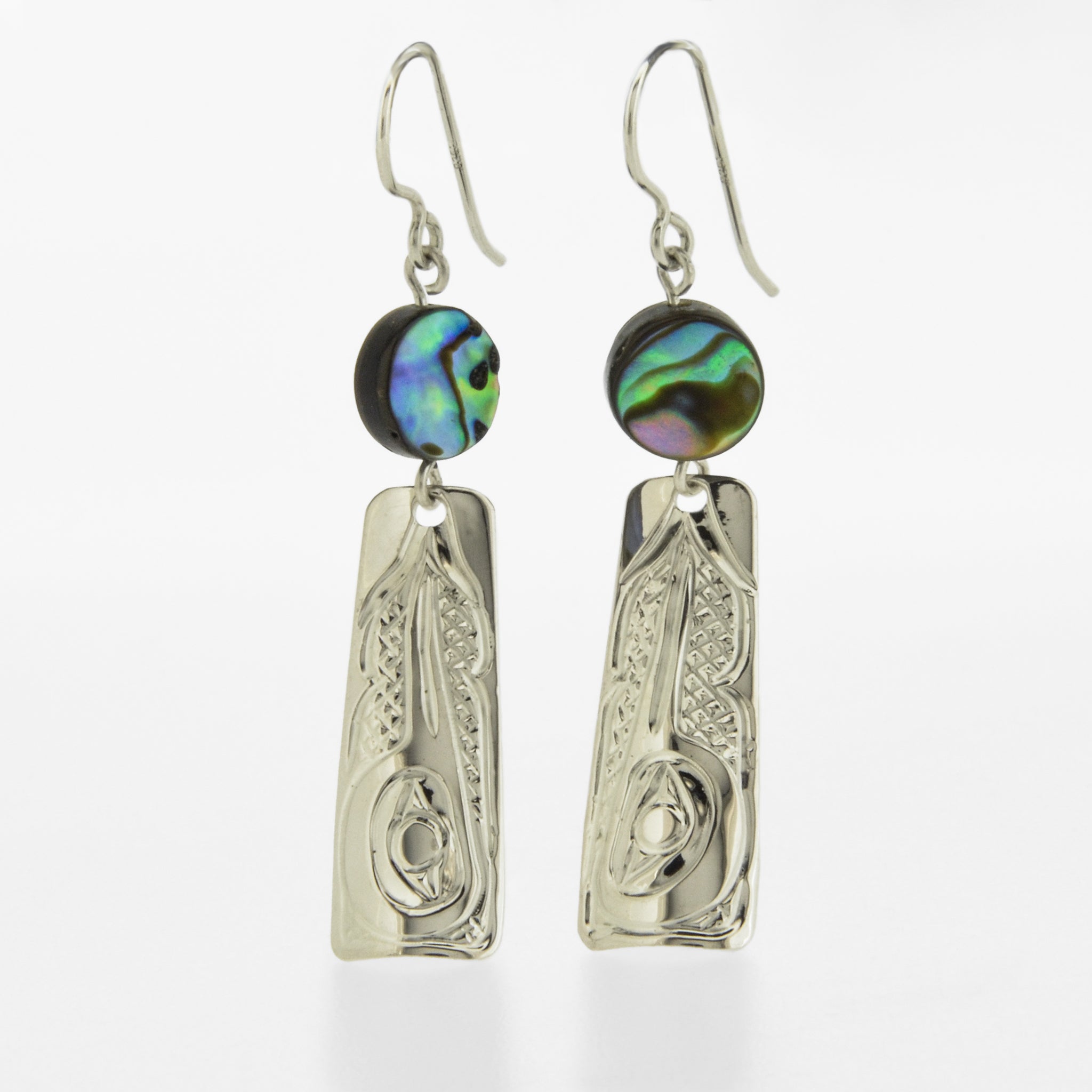 Sterling Silver Earrings with Abalone | Hummingbird by Carrie Matilpi