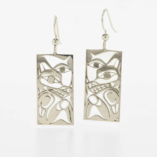 Sterling Silver Earrings | Wolf and Moon by Grant Pauls