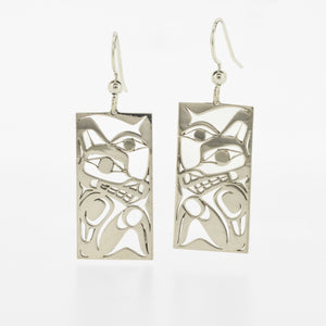 Sterling Silver Earrings | Wolf and Moon by Grant Pauls