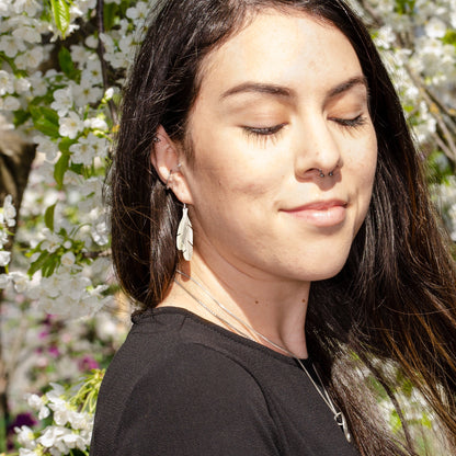 Sterling Silver Earrings | Eagle Feathers by Justin Rivard