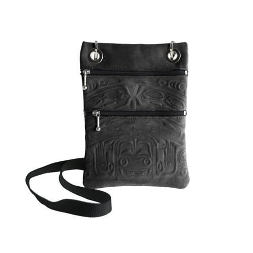 Nubuck Leather Passport Pouch | Bear Box (Black) by Clifton Fred