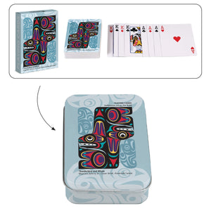 Single Deck of Playing Cards in Travel Tin | Thunderbird and Whale by Maynard Johnny Jr.