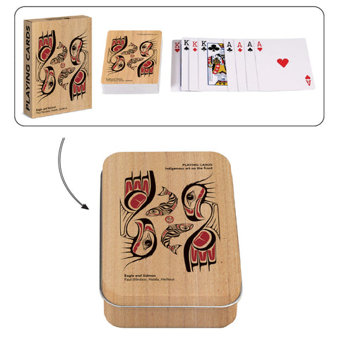 Single Deck of Playing Cards in Travel Tin | Eagle and Salmon by Paul Windsor