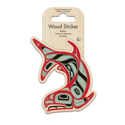 Wood Sticker | Salmon by Corey W. Moraes