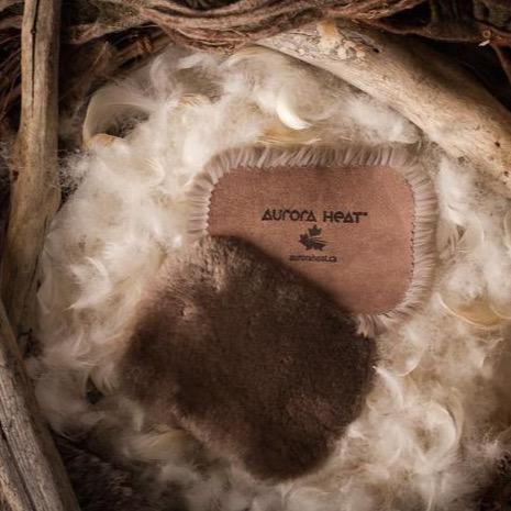 Beaver Fur Hand Warmers in Natural Brown by Aurora Heat