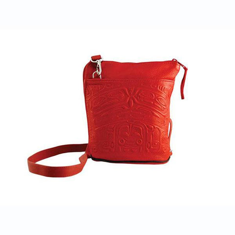 Deerskin Crossbody Bag | Bear Box (Red) by Clifton Fred