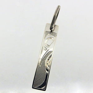 Rectangular Sterling Silver Keychain by Justin Rivard, Cree